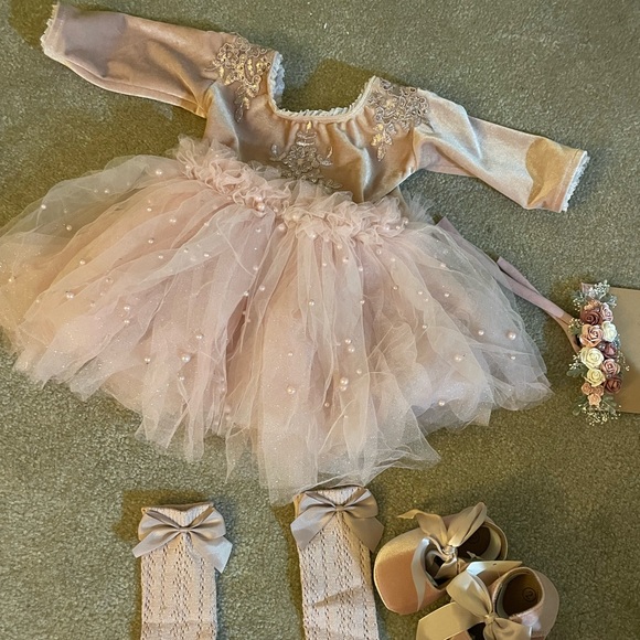 Velvet baby girl dress - Picture 2 of 7